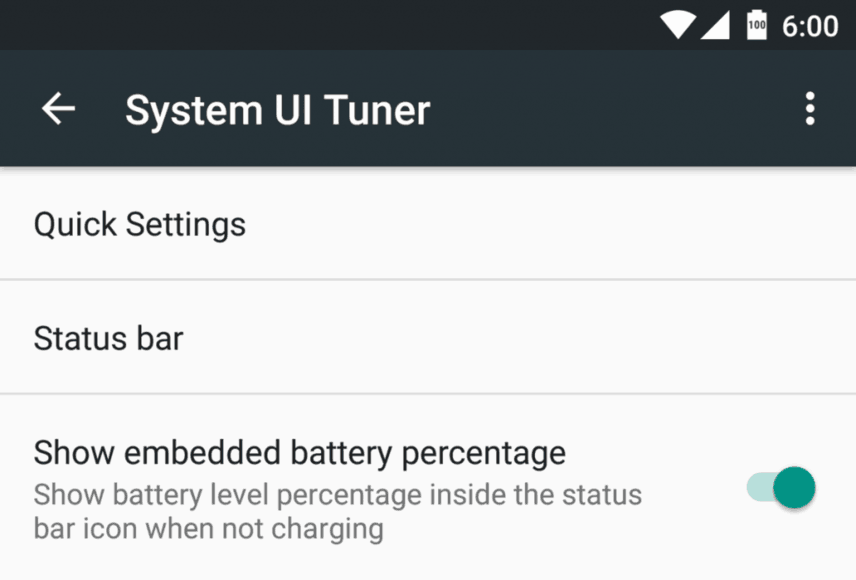 embedded battery percentage