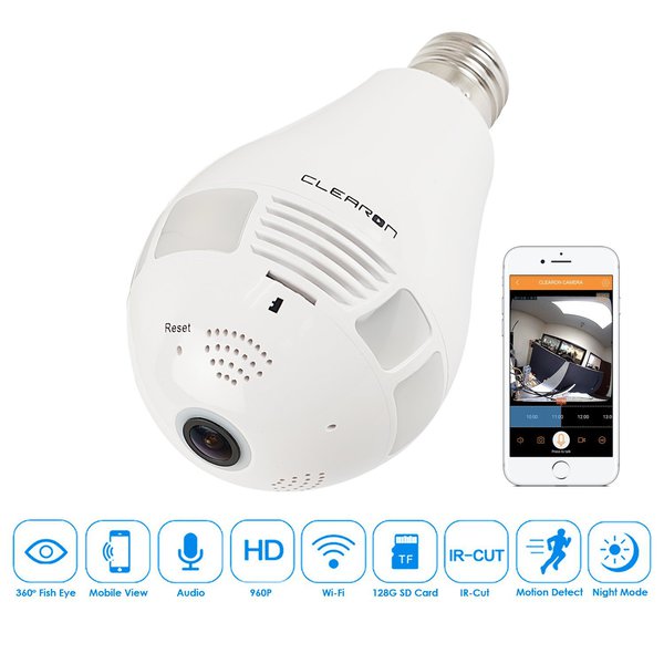 Clearon smart bulb with a hidden camera