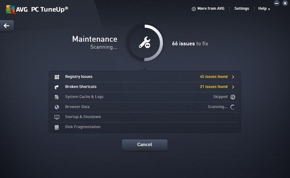 AVG PC TuneUp Utility software