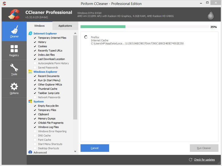 CCleaner software features