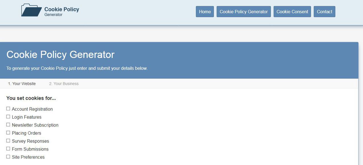 Cookie Policy generator