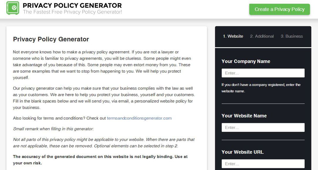 Privacy Policy Generator