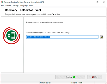 Recovery Toolbox for Excel