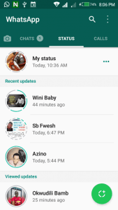 WhatsApp media Status download tweak